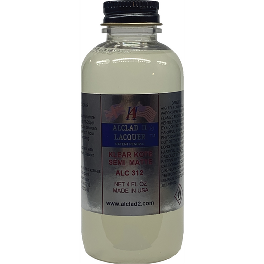 Alclad II Clear Coat Semi-Matte Metallic Lacquer Paint 4 oz ALC312 | Scale Model Supply