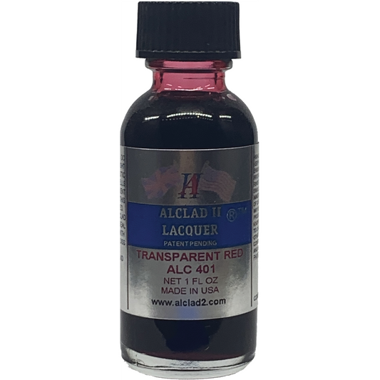 Alclad II Transparent Red Metallic Lacquer Paint 1 oz ALC401 | Scale Model Supply