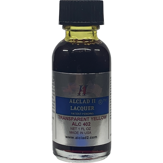 Alclad II Transparent Yellow Metallic Lacquer Paint 1 oz ALC402 | Scale Model Supply
