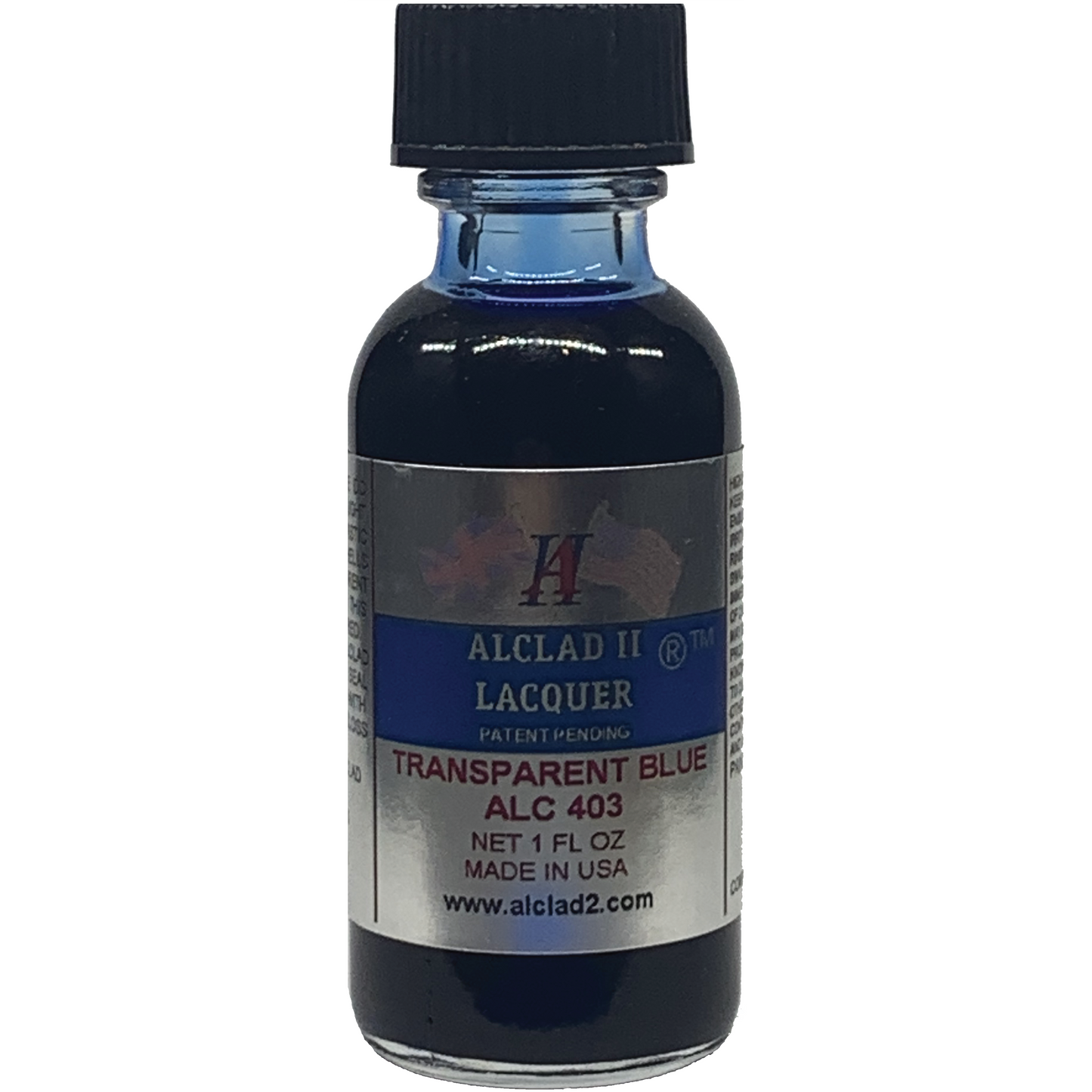 Alclad II Transparent Blue Metallic Lacquer Paint 1 oz ALC403 | Scale Model Supply