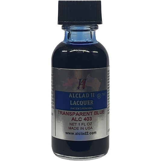 Alclad II Transparent Blue Metallic Lacquer Paint 1 oz ALC403 | Scale Model Supply