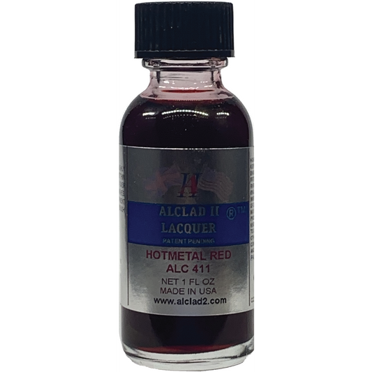 Alclad II Hot Metal Red Metallic Lacquer Paint 1 oz ALC411 | Scale Model Supply