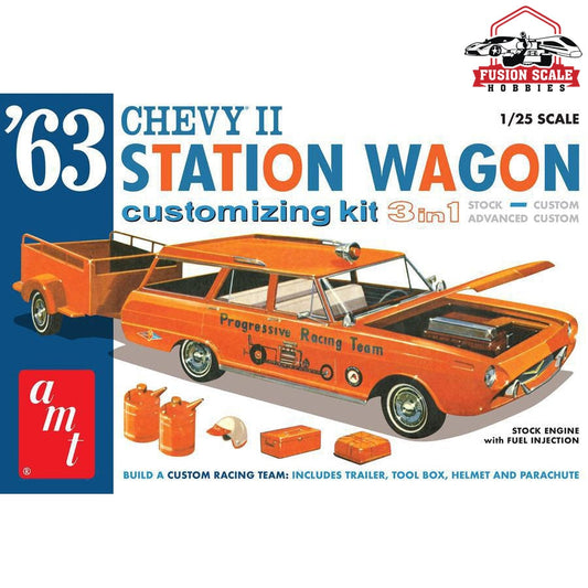 AMT Models 1/25 Chevy 1963 II Station Wagon w/ Trailer