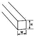 Plastruct 3/8" Clear Acrylic  Square Rod 17-1/2" Length (2 per pack)