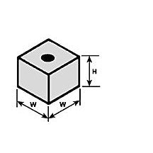 Plastruct ABS Column Block 1/2" (12.7mm) x 7/16" (11.1mm) - (5 per pack)