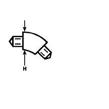 Plastruct 3/8" White 45Â° Elbow for TB-12 (5 per pack)