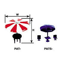 Plastruct HO gauge Polystyrene Umbrella Table Set (3 per pack)