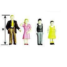 Plastruct N gauge Polyethylene Brown Family Figure (6 sets per pack)