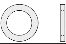 Plastruct 1-9/32" O.D. x 1" I.D. Medium Gray ABS Ring (2 per pack)