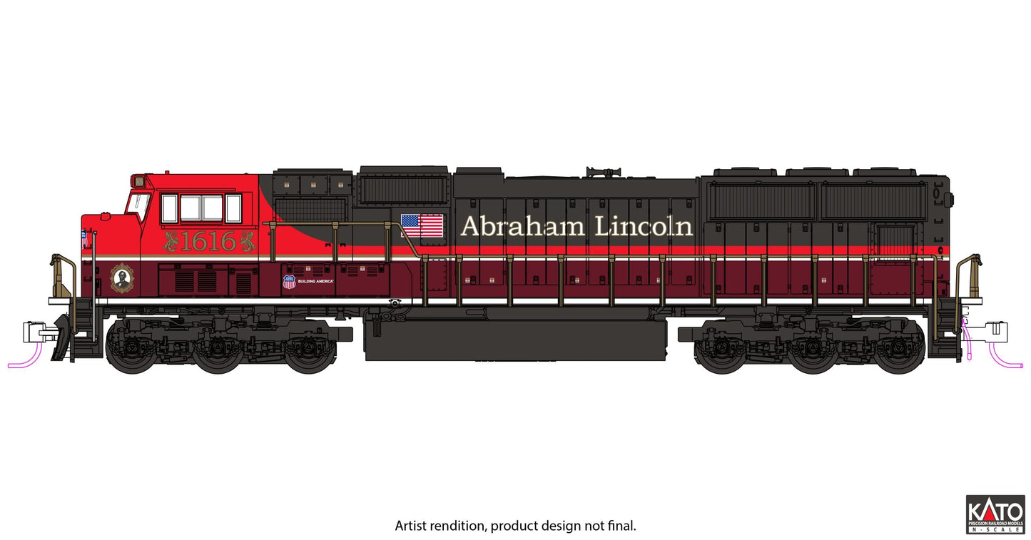 Kato N Scale SD70M Flat Radiator Union Pacific #1616 Abraham Lincoln - 176-1616