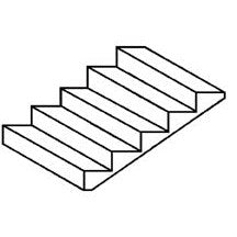 Plastruct N gauge White Polystyrene Steps 34Â° Grade Slope 2-1/8" Length (1 per pack)