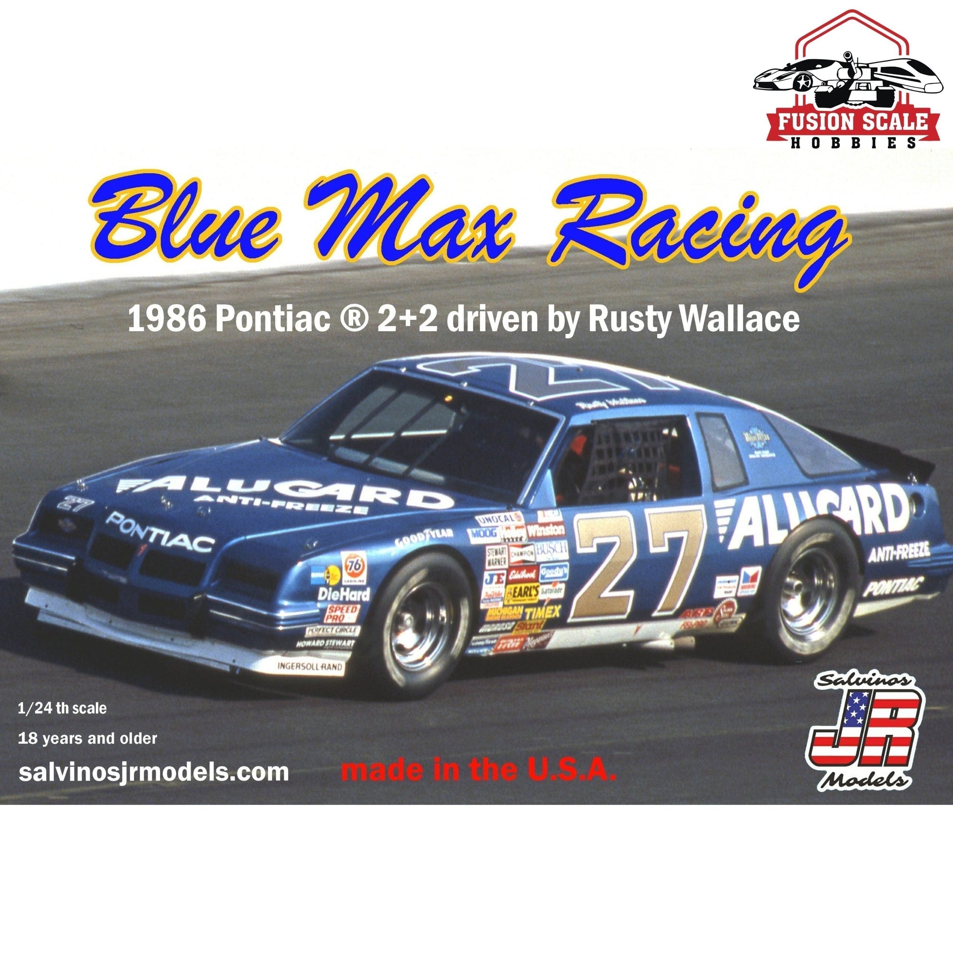 Salvinos JR Models Blue Max Racing 1986 2+2 Driven by Rusty Wallace