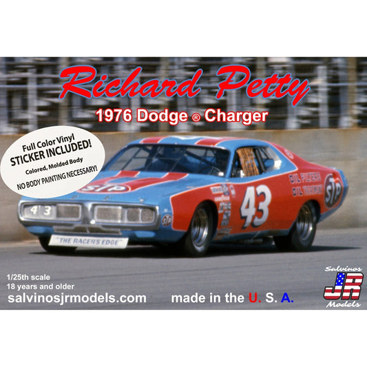 Salvinos JR Models Richard Petty 1976 Dodge Charger with Vinyl Wrap Decals