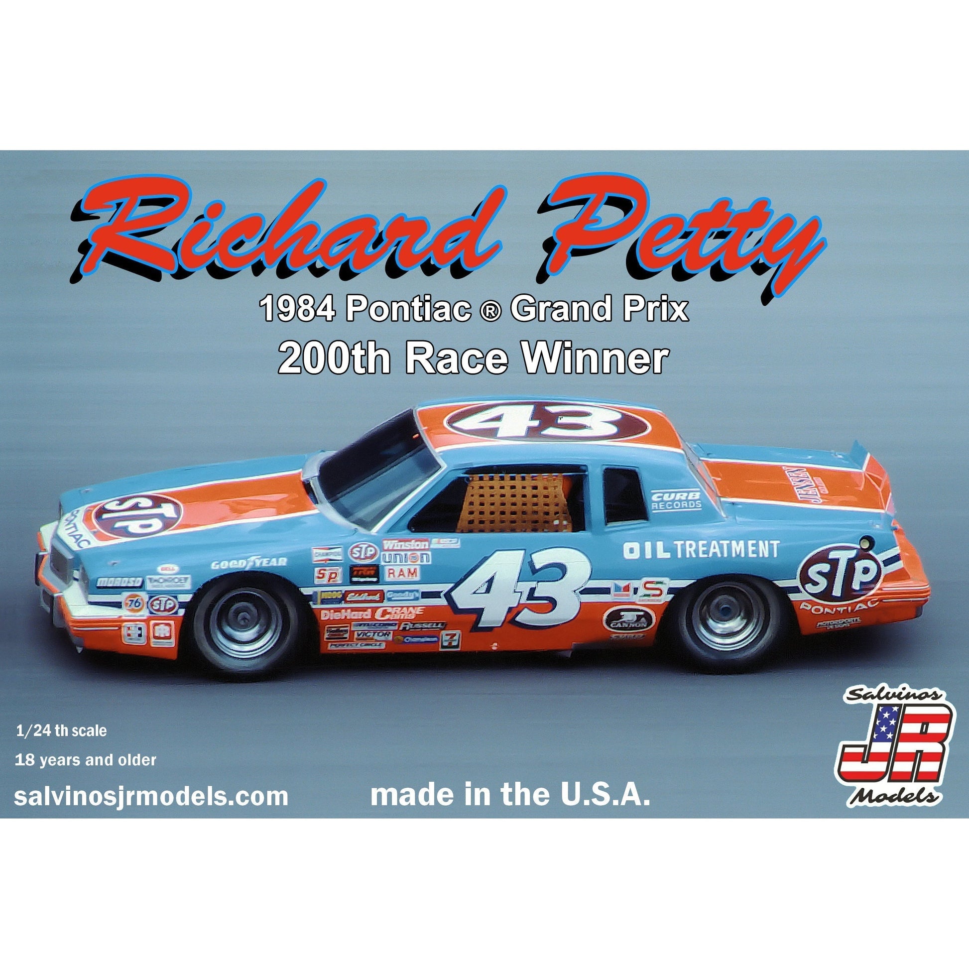 Salvinos JR Models Richard Petty 1984 Pontiac Grand Prix 200 Race Winner