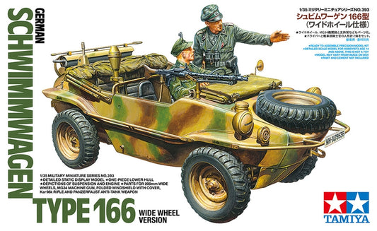 Tamiya 1/35 German Schwimmwagen Type 166 Wide Wheel Version - 35393