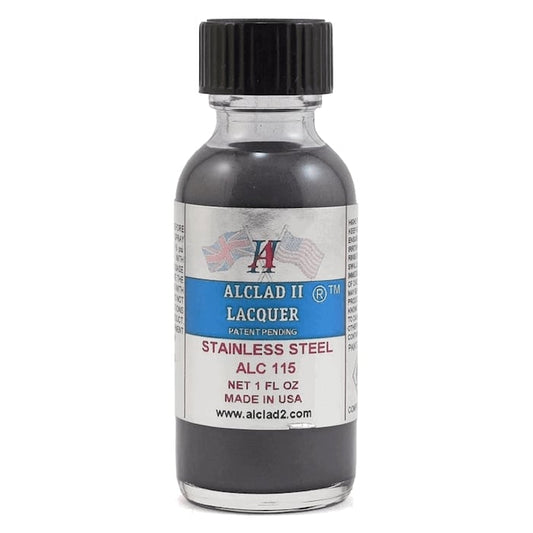 Alclad II Stainless Steel Metallic Lacquer Paint 1 oz ALC115 | Scale Model Supply