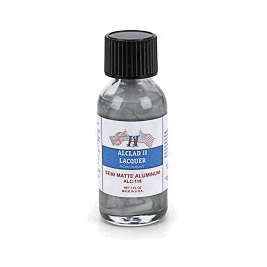 Alclad II Semi-Matte Aluminium Metallic Lacquer Paint 1 oz ALC116 | Scale Model Supply