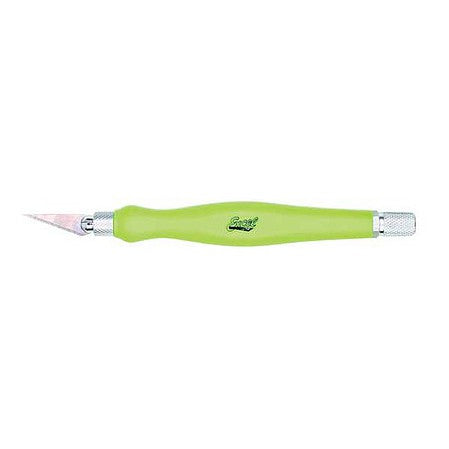 Excel K26 Fit Grip Knife - contoured rubberized grip green