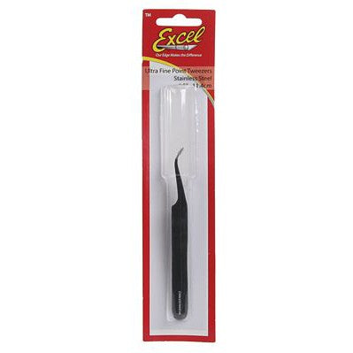 Excel Slant Point Tweezers (Black)