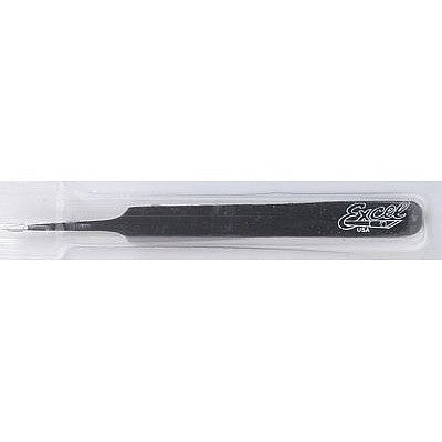Excel Straight Point Tweezers (Black)