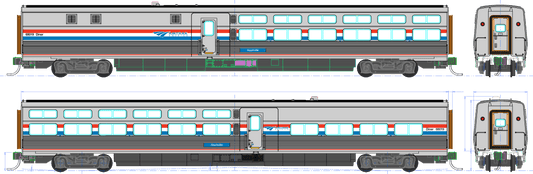 Kato HO Scale Amtrak Viewliner II Diner Phase III 68012 Harrisburg - Fusion Scale Hobbies