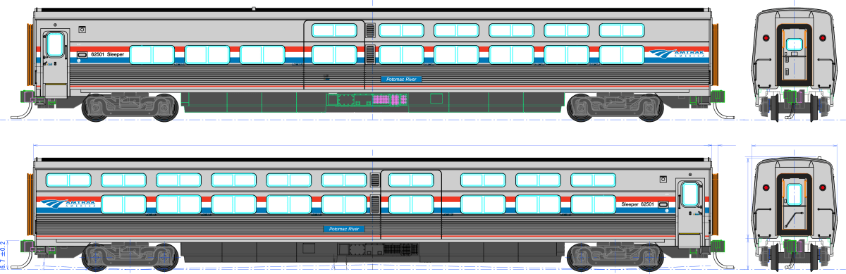 Kato HO Scale Amtrak Viewliner II Sleeper Phase III 62501 Potomac River - Fusion Scale Hobbies