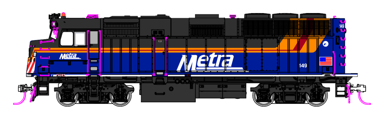 Kato HO Scale Metra #149 F40PH DCC/Sound - New Paint - KAT376575S